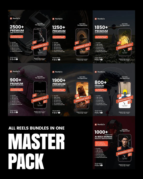 All Reels Bundles in One MASTER PACK + Free Canva Pro