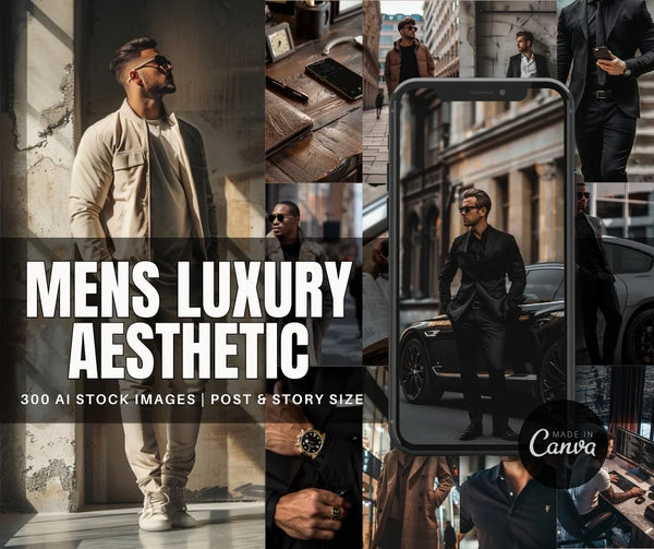 Mens Luxury Aesthetic Bundle + Free Canva Pro