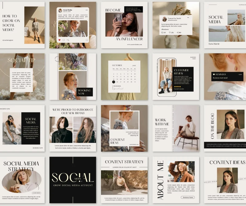 Naomi Social Media Template Bundle + Free Canva Pro