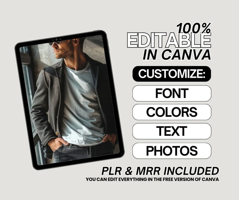 Mens Luxury Aesthetic Bundle + Free Canva Pro