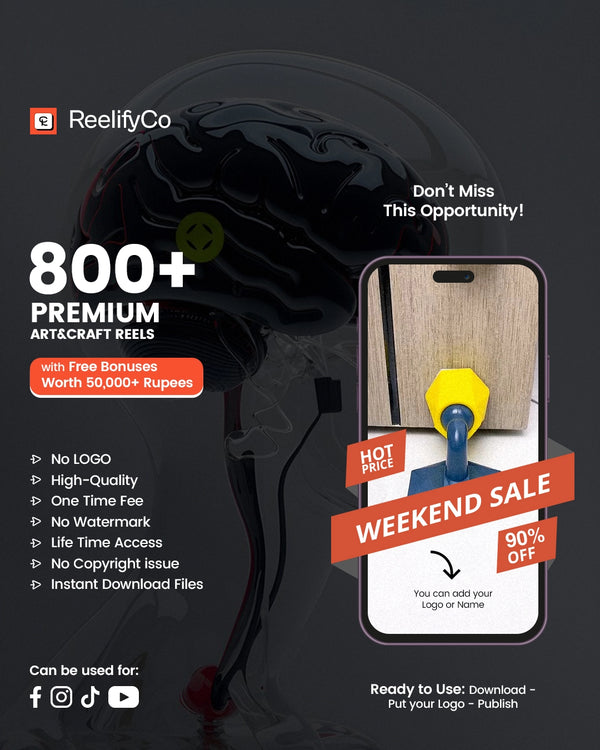 800+ Premium Art & Craft Reels + Free Canva Pro