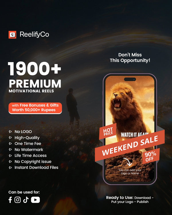 1900+ Premium Motivational Reels + Free Canva Pro