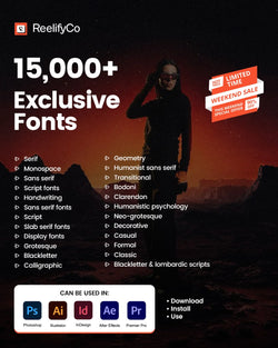 15,000+ Exclusive Fonts + Free Canva Pro