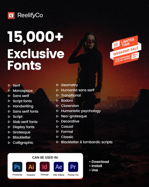 15,000+ Exclusive Fonts + Free Canva Pro