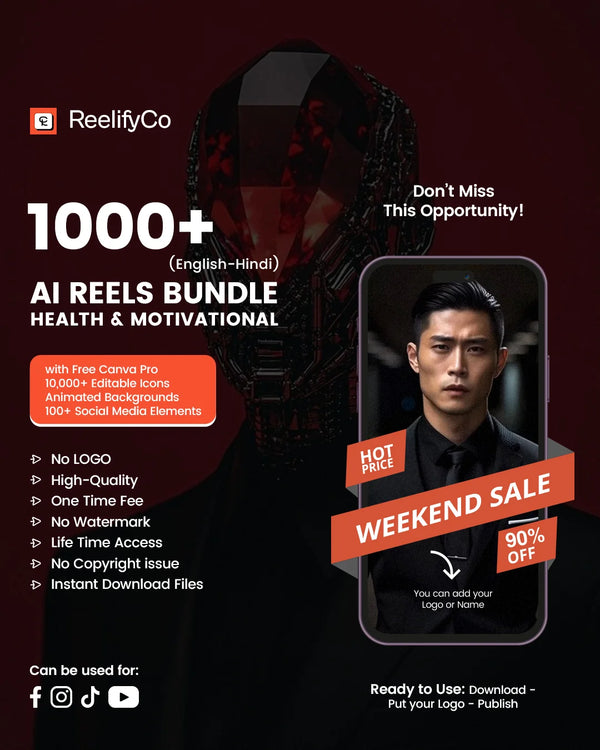1000+ AI Health & Motivational Reels + Free Canva Pro